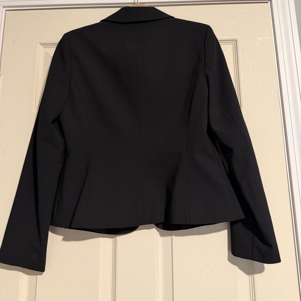 Calvin Klein Women's Black Blazer with Leather Accent - Picture 5 of 6